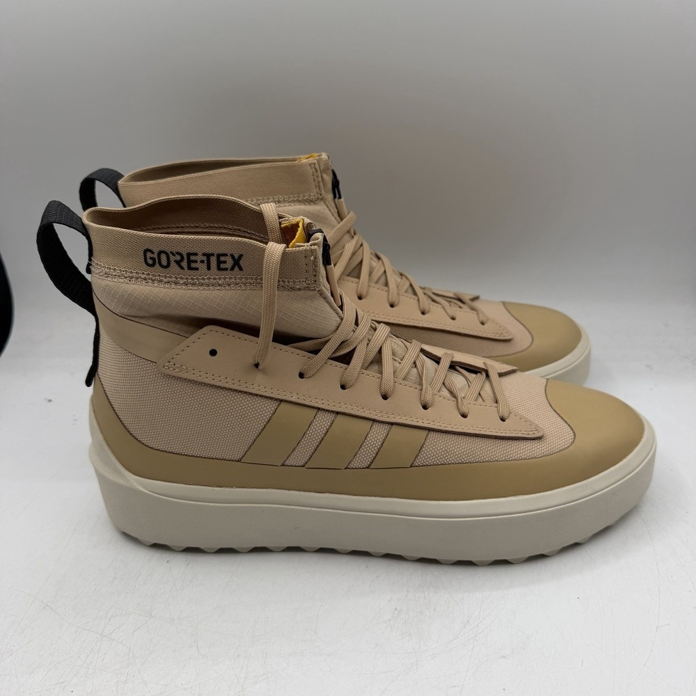 Adidas Znsored Hi Gore-Tex Shoes Mens 9.5 Beige Hiking Sneakers Boots IE9407